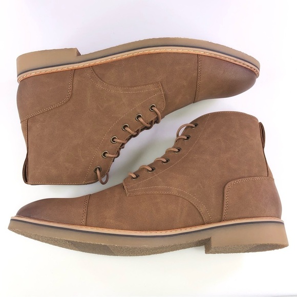 INC International Concepts Men\'s Tristan Faux Suede Lace Up Boots Tan 11.5M New main image 5